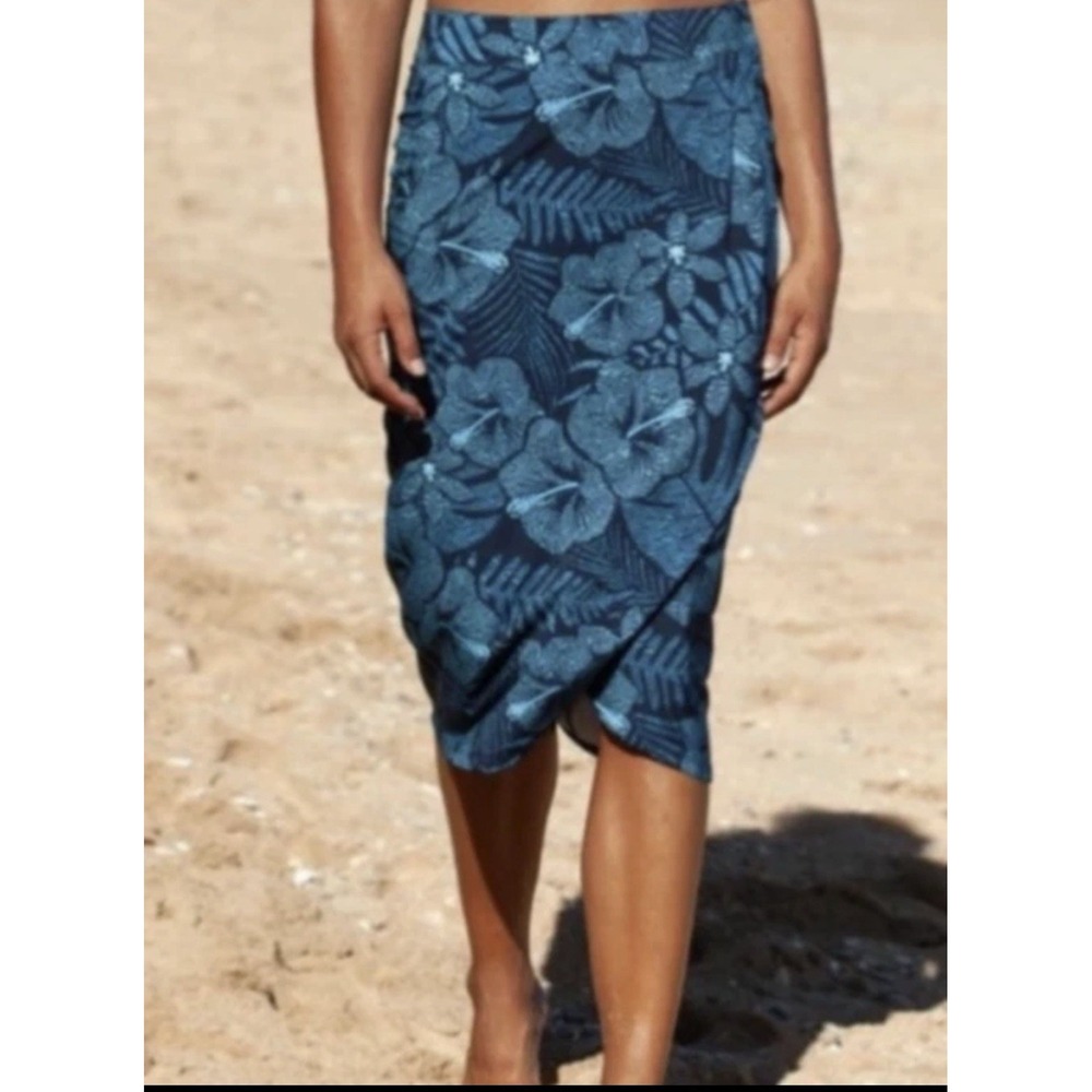 RipSkirt Hawaii Maui Moonlight Wrap Skirt XXL Length 3 Floral Beach CoverUp New